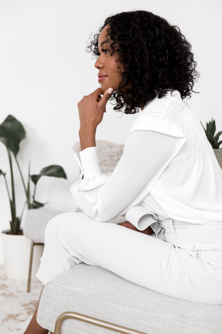 woman sitting on a chair