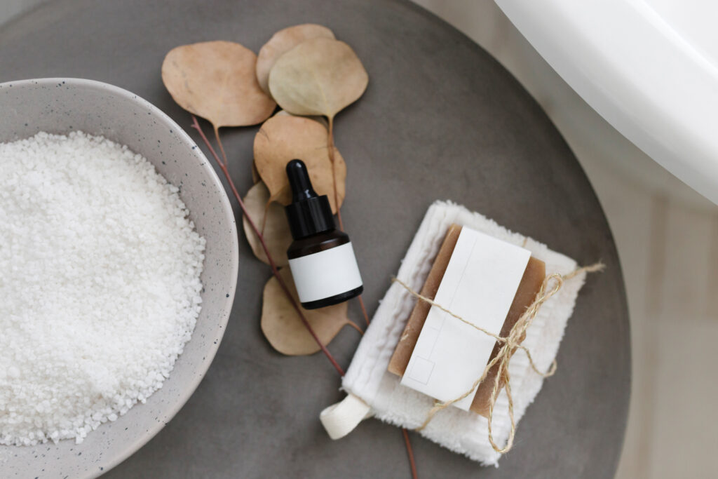 salt and soap for practicing self-care