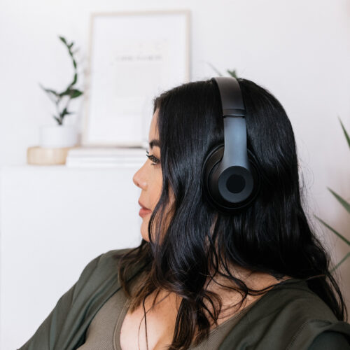 woman listening to subliminal messages for anxiety and depression