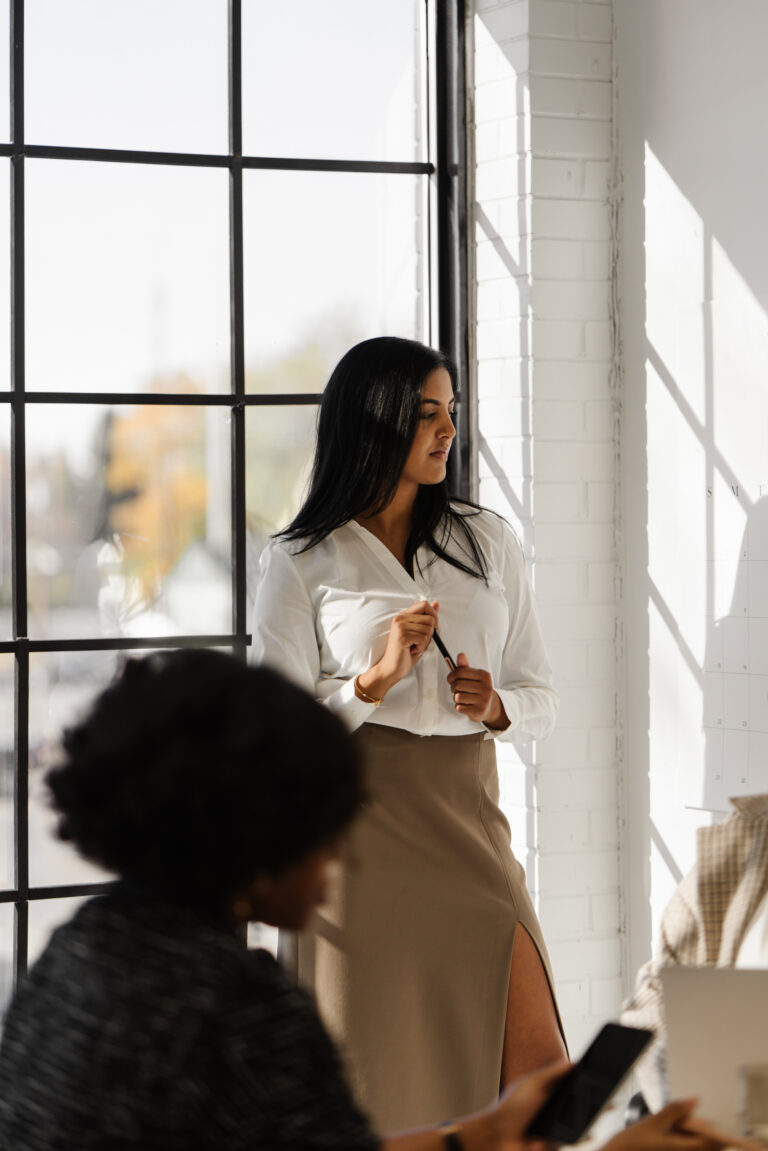 woman with confidence at work