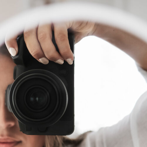 woman taking a picture of herself