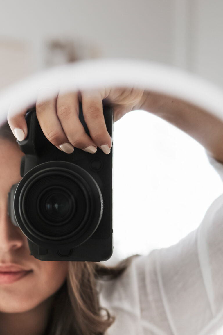 woman taking a picture of herself