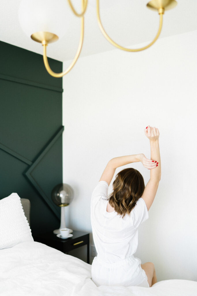 woman stretching for mindful movement