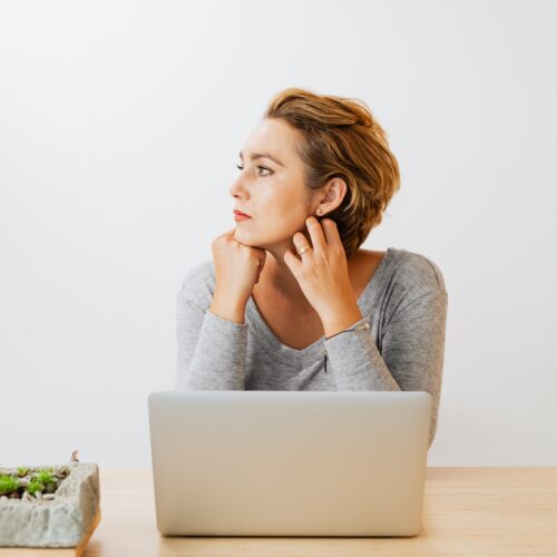 woman sitting with laptop