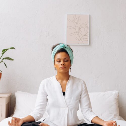 woman doing transcendental meditation