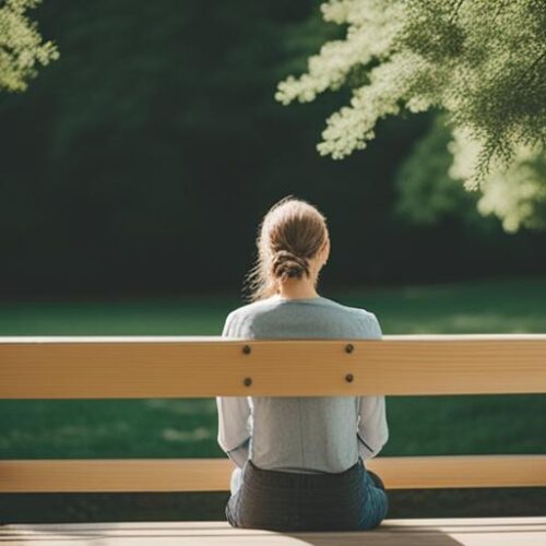 woman sitting on a bench alone