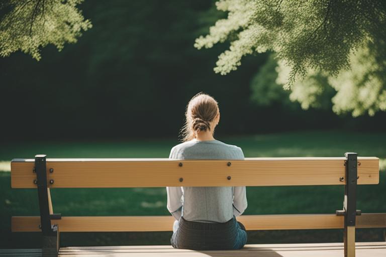 woman sitting on a bench alone